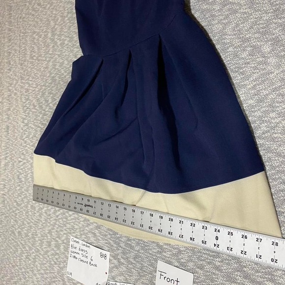 Navy blue Closet London dress with cream trim women Size 6 New with tag. SKU818 - Picture 5 of 7